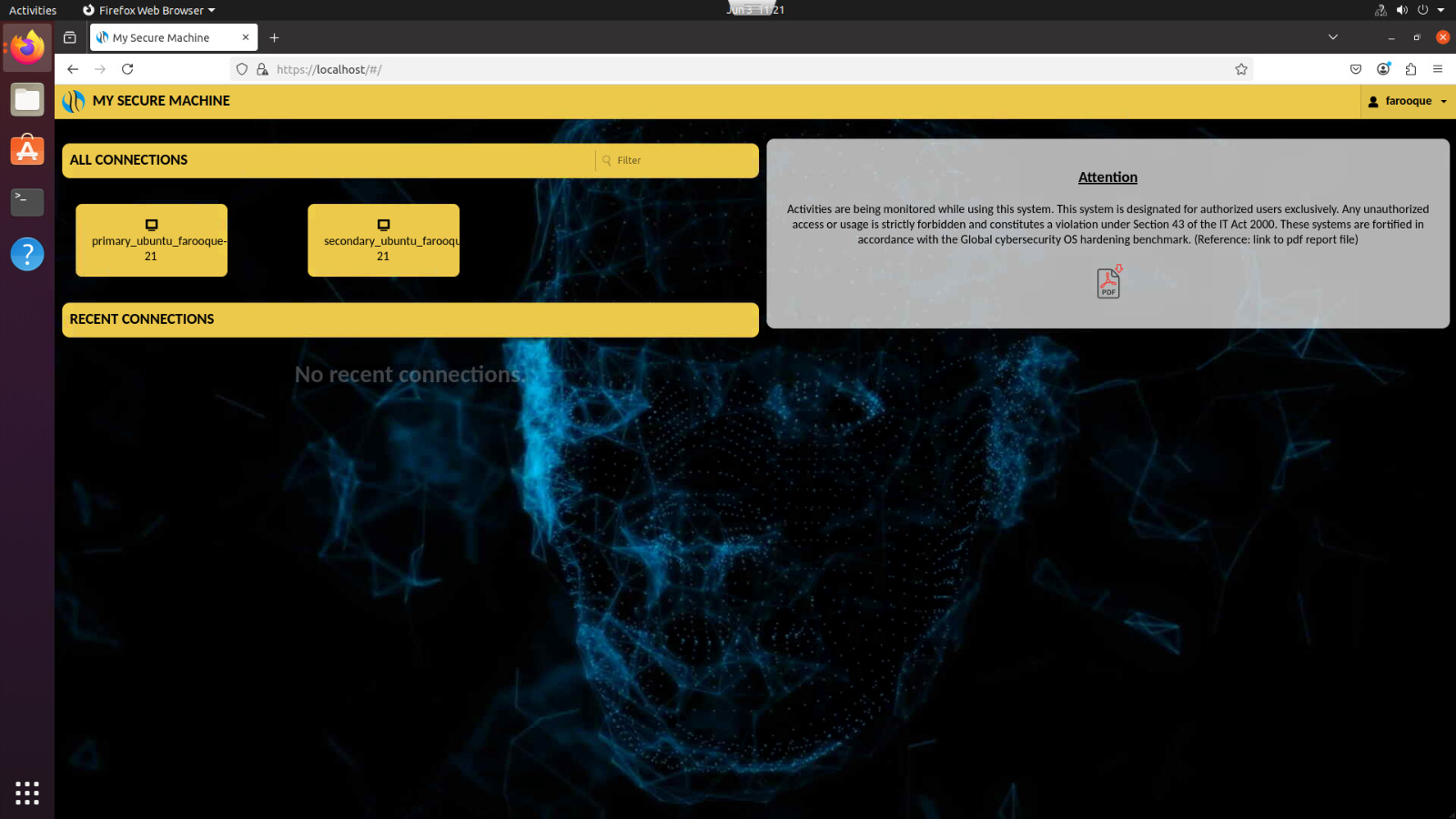 Realtime container creation,access and stop via a webbrowser